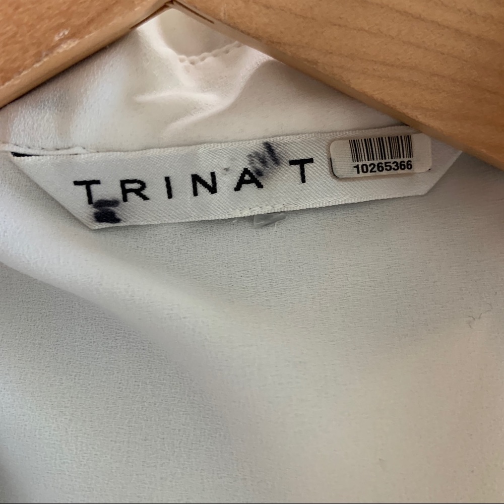 Trina Turk Ivory Ruffle Button Down Blouse - Picture 9 of 11